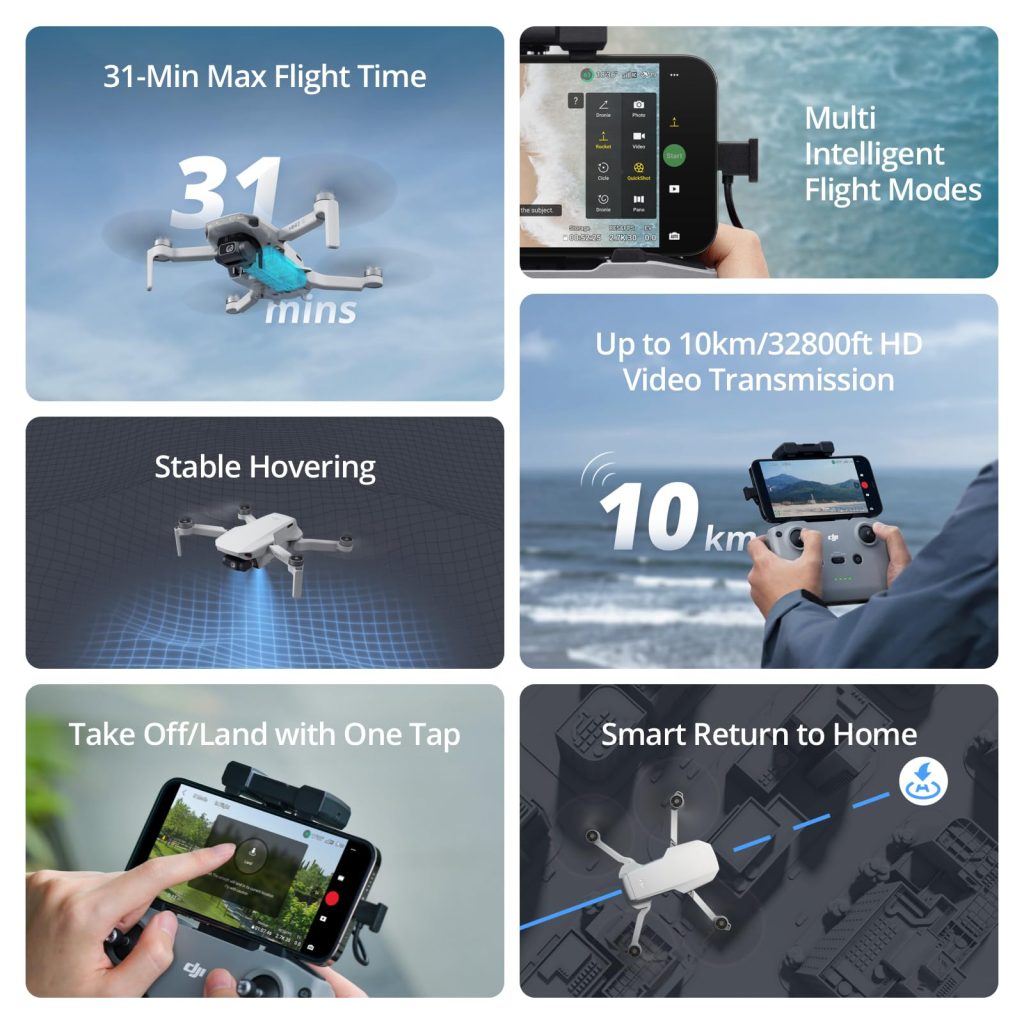 DJI Mini 4K Fly More Combo Drone | Ultra-Lightweight 4K Camera Drone with Extra Batteries