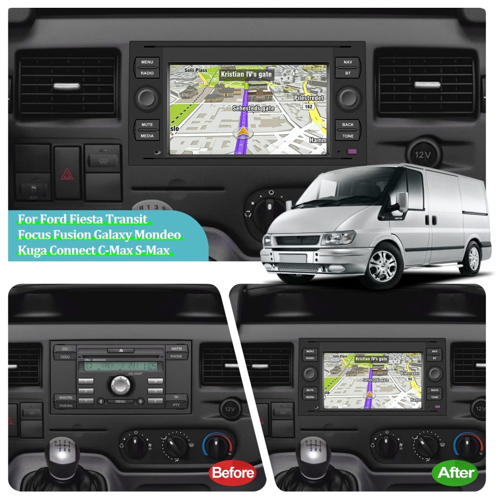 Android car radio in Ford dashboard