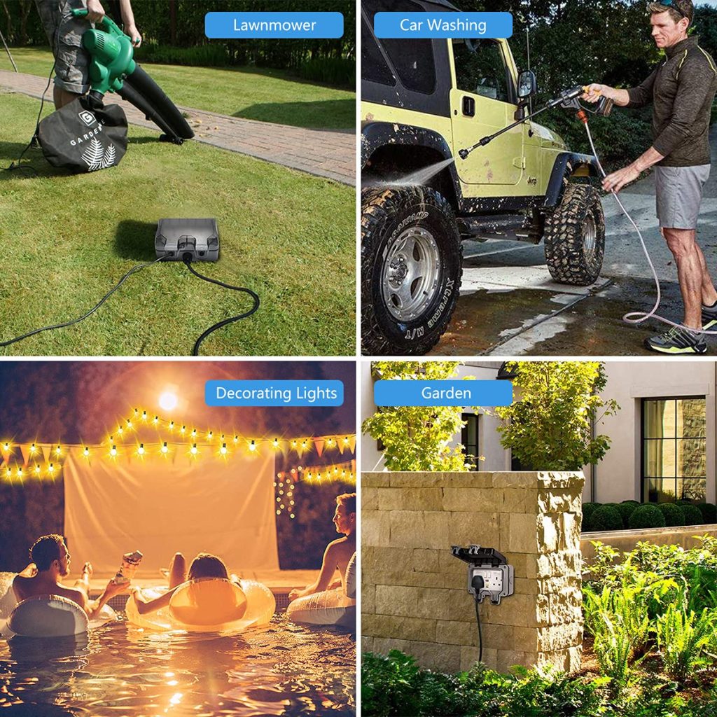 15M waterproof extension lead outdoor use