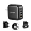 MINIX 100W GaN Turbo Wall Charger | 4-Port USB Fast Charger with Global Plug Adapters