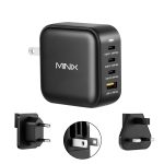 MINIX 100W GaN Turbo Wall Charger | 4-Port USB Fast Charger with Global Plug Adapters