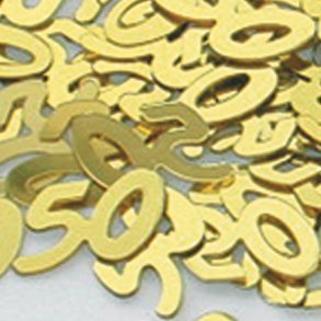 Confetti Age 50/50th Wedding Anniversary Metallic Table (5 Packs, Silver)