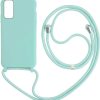 1stfeel Compatible with Samsung Galaxy A41 Case Shockproof-Ultra Light Soft Silicone Case Cover with Neck Cord Lanyard Strap