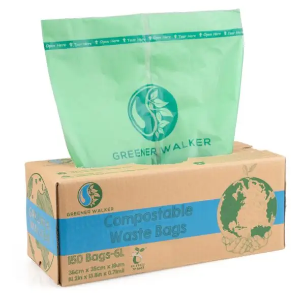 Greener Walker 6L-150Bags 100% Compostable Biodegradable Bin Liners