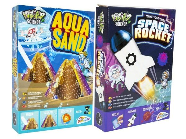 Experiments DOUBLE PACK Make Your Own Rocket Launcher & Underwater Aquasand Childrens Educational Science Kits