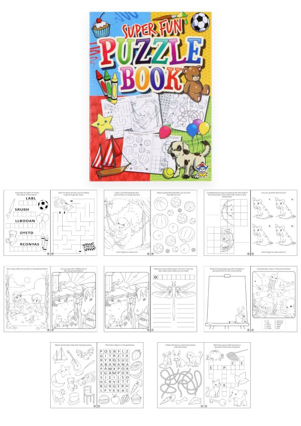 HENBRANDT 10x Mini Super Fun Puzzle Books for Kids A6 Activity Book Colouring Book