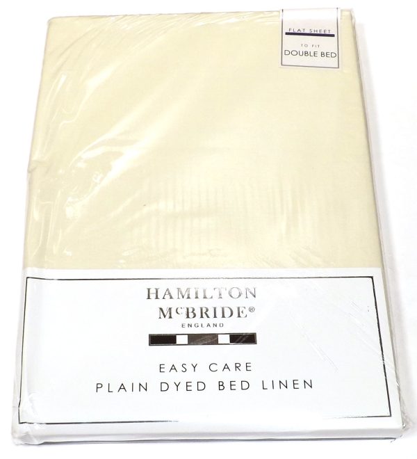 Polycotton New Ivory Double Flat Sheet