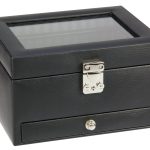 Dulwich Designs Black Leather 6 Piece Watch Box
