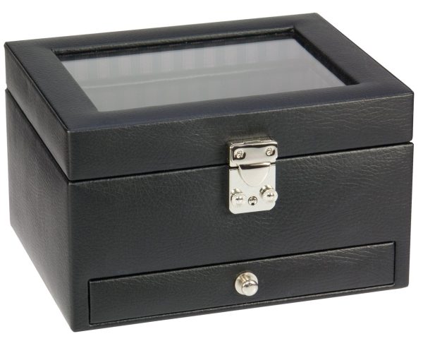 Dulwich Designs Black Leather 6 Piece Watch Box