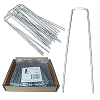 Garden Staples Pack of 100, 3mm THICK Steel x 6''/150mm Galvanised Securing Pegs U-Shaped Stakes Pins Multi-Purpose Rust and Corrosion Resistant Gardening Supplies for Landscape Fabric, Weed Fabric ...
