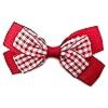 Pair of 2 GirlÂs Gingham Checked Ribbon Double Bow on a Beak Clip in Red