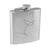 Hip Flask Steel Stainless with Cocktail Glass Logo. Drink Gift