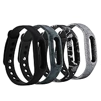 Fit-power Replacement Bands for XiaoMi XiaoMi Band Strap 1 1S Bracelet Replacement Wristband Smart Band Accessories for Pokemon Go Go-tcha(No Tracker)(Pack of 4E-Flower)