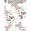 2 Sheets of Girls Pink and Purple Gift Wrap & 2 Gift Tags - With Butterflies & Flowers